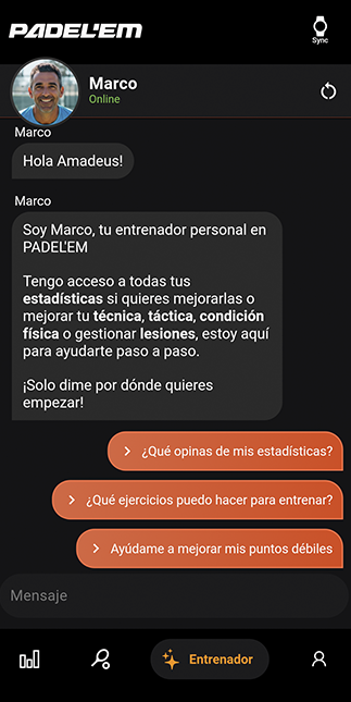 PADEL'EM chatbot called Marco